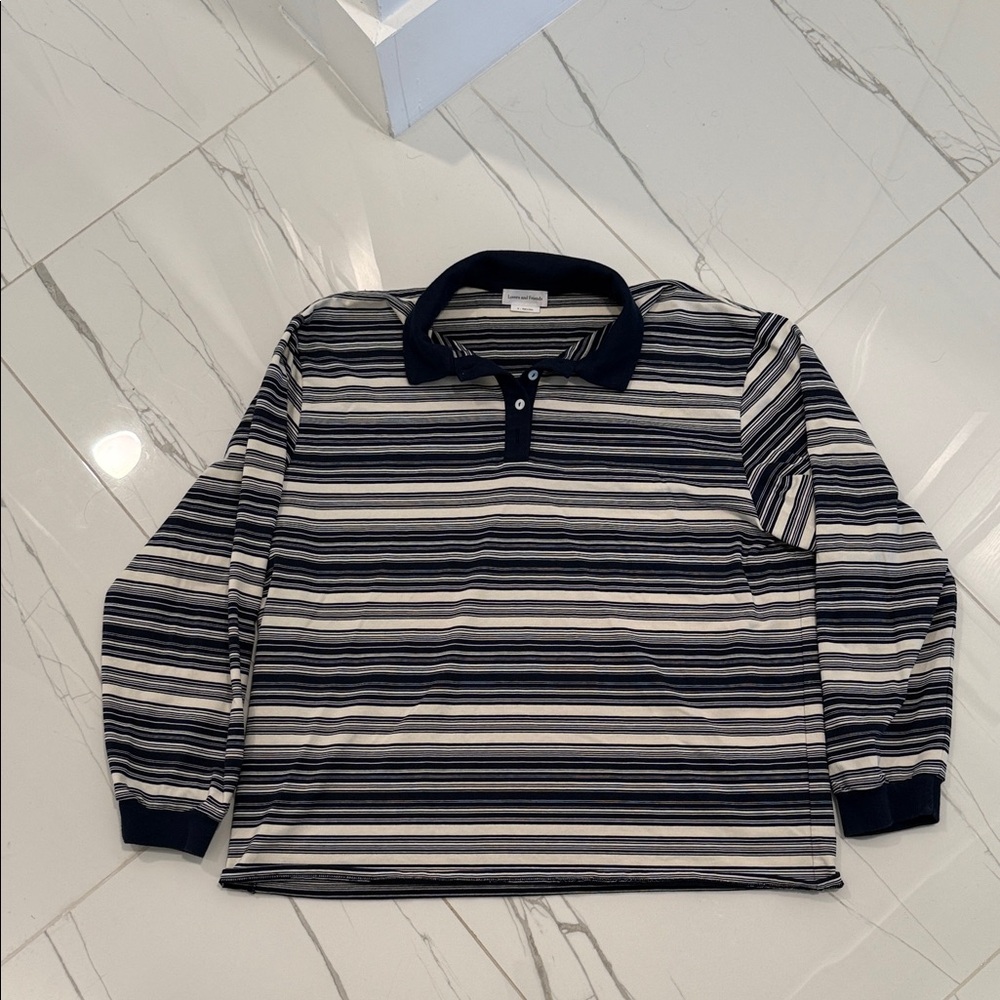 Lovers + Friends Navy and White Striped Long Sleeve Tee